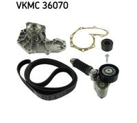 Cooling Water Pump + V-Ribbed Belt Kit SKF VKMC 36070 Fits Renault Clio