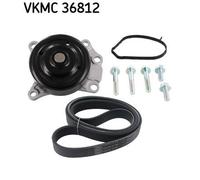 Cooling Water Pump + V-Ribbed Belt Kit SKF VKMC 36812 Fits Citroen Daihatsu