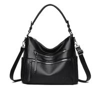 Coolives Women Hobo Handbag Bags Women's Shoulder Bag in PU Leather Purse Lady Top Handle Bag Crossbody Bag for Ladies Mother Black