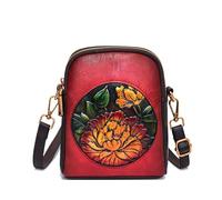 Coolives Women Mini Crossbody Handbag in PU Leather Ethnic Clutches Small Shoulder bag Ladies Purse Exotic Flower Satchel bags for Mother