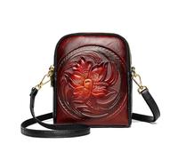 Coolives Women Mini Crossbody Handbag Small Shoulder bag in PU Leather Ethnic Clutches Ladies Purse Exotic Flower Satchel bags for Mother