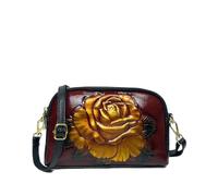 Coolives Women Purse Small Crossbody Ladies Handbag Clutches Bag in PU Leather Ethnic Mini Shoulder bag Exotic Flower Satchel bags for Mother