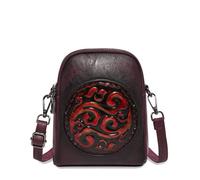 Coolives Women Small Purse Ladies Crossbody Bag Handbag Clutches in PU Leather Ethnic Mini Shoulder bag Exotic Flower Satchel bags for Mother
