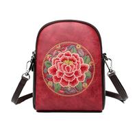 Coolives Women Small Purse Ladies Crossbody Handbag Clutches Bag in PU Leather Ethnic Mini Shoulder bag Exotic Flower Satchel bags for Mother