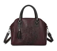Coolives Women Top Handle Bag Handbag Ethnic Shoulder bag Crossbody Bag in PU Leather Ladies Purse Exotic Flower Satchel bags for Mother