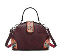 Coolives Women's small Crossbody Bag Ladies Purse Ethnic Top Handle Bag Women Handbag in PU Leather Exotic Flower Shoulder bag for Mother