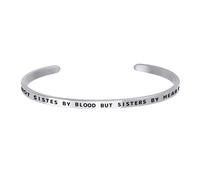 CoolJewelry Inspirational Bracelets for Women Stainless Steel Custom Engraved Hidden Message Personalized Positive Mantra Quote Cuff Bangle Encouragement Gifts for Her, S, Stainless Steel, no gemstone