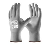 COOLJOB 12 Pairs Safety Work Gloves Pack Bulk with Grip PU Coating, 13 Gauge Seamless Knit Gloves with Polyurethane Dipped for Warehouse Working, Breathable Lightweight for Men Women, （Grey, Medium）
