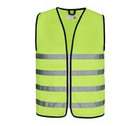 COOLJOB Kids Hi Vis Vest High Visibility Reflective Safety Vest with Zip For running cycling walking (Neon Yellow)