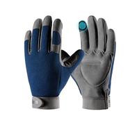 COOLJOB Mens Gardening Gloves, Thorn Proof for Weeding, Rose Pruning & Blackberry Bush Planting, Synthetic Leather Garden Work Glove, Touchscreen, Padded Palm (1 Pair, Navy, XL)