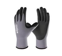 COOLJOB Work Gloves, 3 Pairs Nitrile Coated Safety Work Gloves for Men, Dots for Anti-Slip Grip, Medium (3 Pairs M)