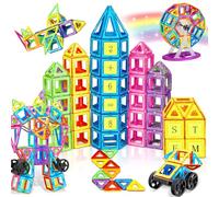 COOLJOY Magnetic Tiles for Kids, Magnetic Building Blocks, 120PCS Magnetics Construction