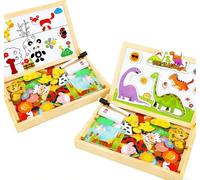 COOLJOY Wooden Magnetic Puzzle Toys,2 piece combo pack
