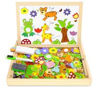 COOLJOY Wooden Toys 100PCS Wooden puzzles Jigsaws, Wooden Toy for 3 4 5 Years Girls Boys Toddler Puzzles Gifts, for kids