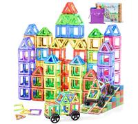 COOLJOYA Magnetic Building Blocks Magnetic Tiles for Kids, Magnetic Building Blocks Toys for 3 4 5 6 Year Old Girls Boys Gift, Magnets for Kids Toys, Montessori Toddler Toys