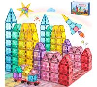 COOLJOYA Magnetic Tiles for Kids, Magnetic Building Blocks, Baby Toddler Toys for 3 4 5 6 7 Year Old Boys Girls Gifts, STEM Montessori Magnet Toys