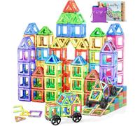 COOLJOYA Magnetic Building Blocks Magnetic Tiles for Kids, Magnetic Building Blocks Toys for 3 4 5 6 Year Old Girls Boys Gift, Magnets for Kids Toys, Montessori Toddler Toys
