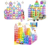 COOLJOYA Magnetic Tiles for Kids,Three-Theme Bundle