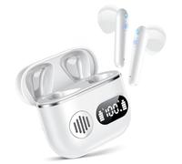 CoolJumper 2026 Ultimate Bluetooth V6.1 Earbuds, Dual LED Display, Mini In-Ear Design, Deep Punchy Bass, 48H Playtime, IP7 Waterproof, White