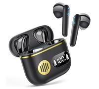 CoolJumper 2026 Ultimate Bluetooth V6.1 Earbuds, Dual LED Display, Mini In-Ear Design, Deep Punchy Bass, 48H Playtime, IP7 Waterproof, Black