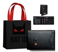 CoolKick Leather Bat ID Wallet for Men - Stylish Superhero Design, Durable Bifold Rfid Wallet with Multiple Card Slots and Cash Compartment - Gift for Father's Day or Birthdays (1PCS), Black - 10