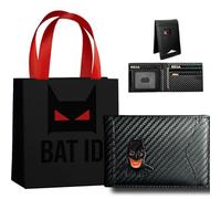 CoolKick Leather Bat ID Wallet for Men - Stylish Superhero Design, Durable Bifold RFID Wallet with Multiple Card Slots and Cash Compartment - Gift for Father's Day or Birthdays (1PCS), Carbon Fiber