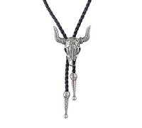 COOLLA Bolo tie- Handmade Western Cowboy Black Vintage Cicada Pendant for Women,Men (Sheep-Silver)
