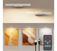 Coollamp 2PACK Picture Lights for Wall, Cordless Dart Board Light, Battery Operated Wall Light, LED Wall Lights for Pictures,Frames&Art Painting, 3 Color Temperatures, Remote Control, CRI≥95