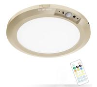 Coollamp LED Ceiling Light Motion Sensor - 10000mAh Rechargeable Battery Operated, 400 Lumens Magnetic Mount Shower Light, 3 Color Temperatures Remote Control for Bathroom, Hallway, Porch, Stairs