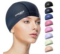 COOLMATE Fabric Swim Cap for Women, Lap Swimming, Legend Ink, M