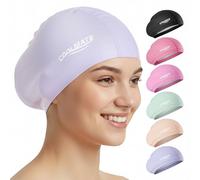 COOLMATE Large Fabric Swim Cap for Long Hair Women, Light Purple, S, 1 Pack