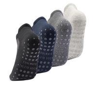 CoolMate Mens Grip Socks Men Non Slip Size 6-10-13-14, Non Slip Pilates Yoga Socks for Men with Grips, Grippy, Navy/Black/Grey/Light Grey, 10.5-14 UK