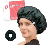 COOLMATE Silk Hair Bonnet for Women Sleeping (Moss Green + Black)