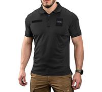 Coolmax Tactical Polo Shirt Duty Uniform Moisture Wicking Short Sleeve Mens T-Shirt - Black - Large