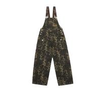 COOLMONAR Women's Y2K Leopard Print Jeans Overall Chic Streetwear Baggy Wide Leg Jumpsuit Retro Hip Hop Loose Trouser, Leopard Jean-4, S