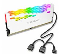 COOLMOON ARGB RAM Heatsink Cover - 5V ARGB Sync Memory Cooler Shell - White