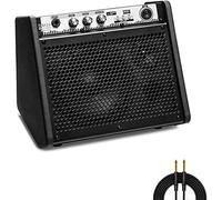 Coolmusic Mini Electric Drum Amp 20W, Bluetooth Electronic Drum Amplifier Keyboard Speaker DM20 Portable for Home Practice(Including E-drum Noise-reduction Cable)