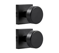 coolnews 2 Pack Black Dummy Door Knobs Interior, Single Sided Square Modern Dummy Door Knob Door Handle for Hall/Closet Doors, Matte Black