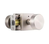 coolnews Brushed Nickel Door Knobs Interior, Satin Nickel Privacy Bathroom Door Knob with Lock, Modern Square Privacy Interior Door Handle for Bedroom