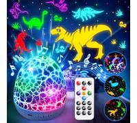 COOLNIGHT Dinosaur Toys for Boys | 15 Sounds & 3D Films & 31Colors & Remote Control | Easter Gifts for Kids Toys Night Light Projector Dinosaur Eggs Easter Eggs Toys for 2 Year Old Boy Room Decor