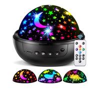COOLNIGHT - Night Light for Kids, 93 Lights + 3 Movies for Kids, Remote Night Light Projector + Dimmable with Stars, 360° Slim Star Lights for Ceiling Projector,