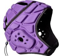 COOLOMG Soft Shell Flag Football Helmet 7v7 Rugby Helmet Scrum Cap Soccer Padded Headgear Adjustable Head Protector for Adults Purple