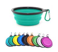 Coolon Collapsible Dog Bowl, Portable Pet Feeding Watering Dish, 650ML, Light Green, Modern and Active, Dishwasher Safe