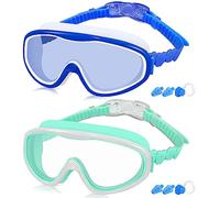 COOLOO 2-PACK Kids Swimming Goggles, Kids Swim Goggles Junior Children Girls Boys Early Teens Age 3-15, with Anti-Fog, Waterproof, Protection Lenses, Crystal Clear Wide Vision
