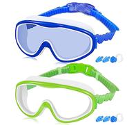 COOLOO 2-PACK Kids Swimming Goggles, Kids Swim Goggles Junior Children Girls Boys Early Teens Age 3-15, with Anti-Fog, Waterproof, Protection Lenses, Crystal Clear Wide Vision