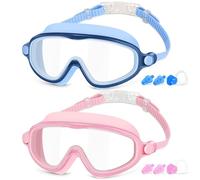 COOLOO Kids Swimming Goggles, 2 Pack Kids Goggles Childrens Swimming Goggles for Age 4-14 Wide Vision Anti-Fog UV Protection Waterproof 180° HD Vision for Junior Boys Girls