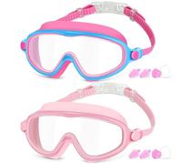 COOLOO Kids Swimming Goggles, 2 Pack Kids Goggles Childrens Swimming Goggles for Age 4-14 Wide Vision Anti-Fog UV Protection Waterproof 180° HD Vision for Junior Boys Girls