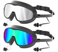 COOLOO Swimming Goggles, 2 Pack Swim Goggles Wide View Anti Fog UV Protection No Leaking Clear Vision For Adult Women Men Youth