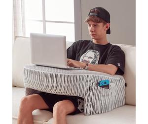 cooloo8 Reading Pillow for Lap, Extra Large Arm Rest Pillow for Adult, Memory Foam Lap Desk Pillow for Reading, Working, Crocheting, Playing Steam Deck Switch or Sitting in Bed Couch(Ash Grey)