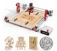 Coolook CNC Router Machine, Upgraded 3 Axis Engraver Machine with Gold Décor, 3D Printing Car Decor Hanging Photo Frame, 12Pcs DIY Unfinished Wooden (Yellow)